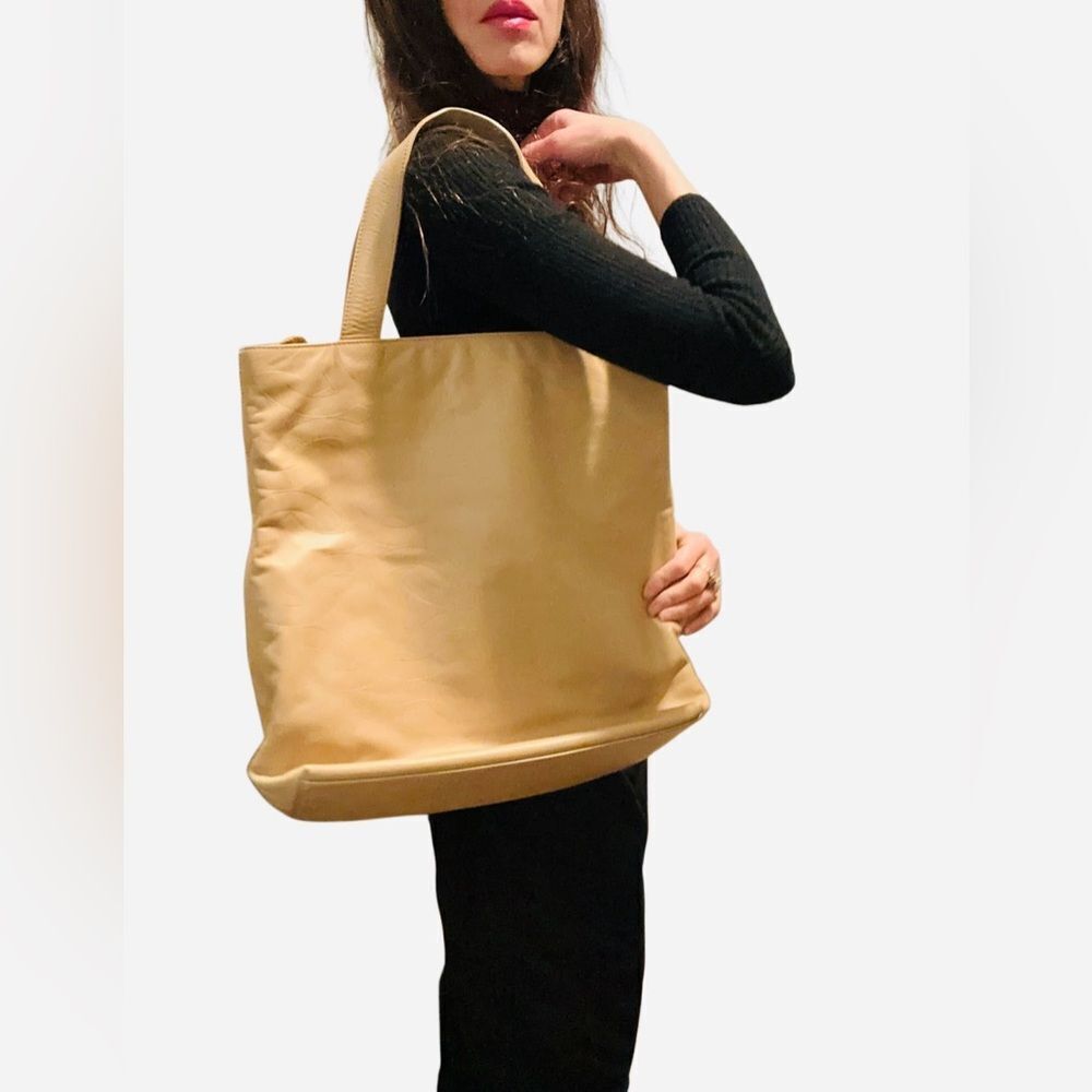CHANEL Tan Tote Bag with Spacious Design